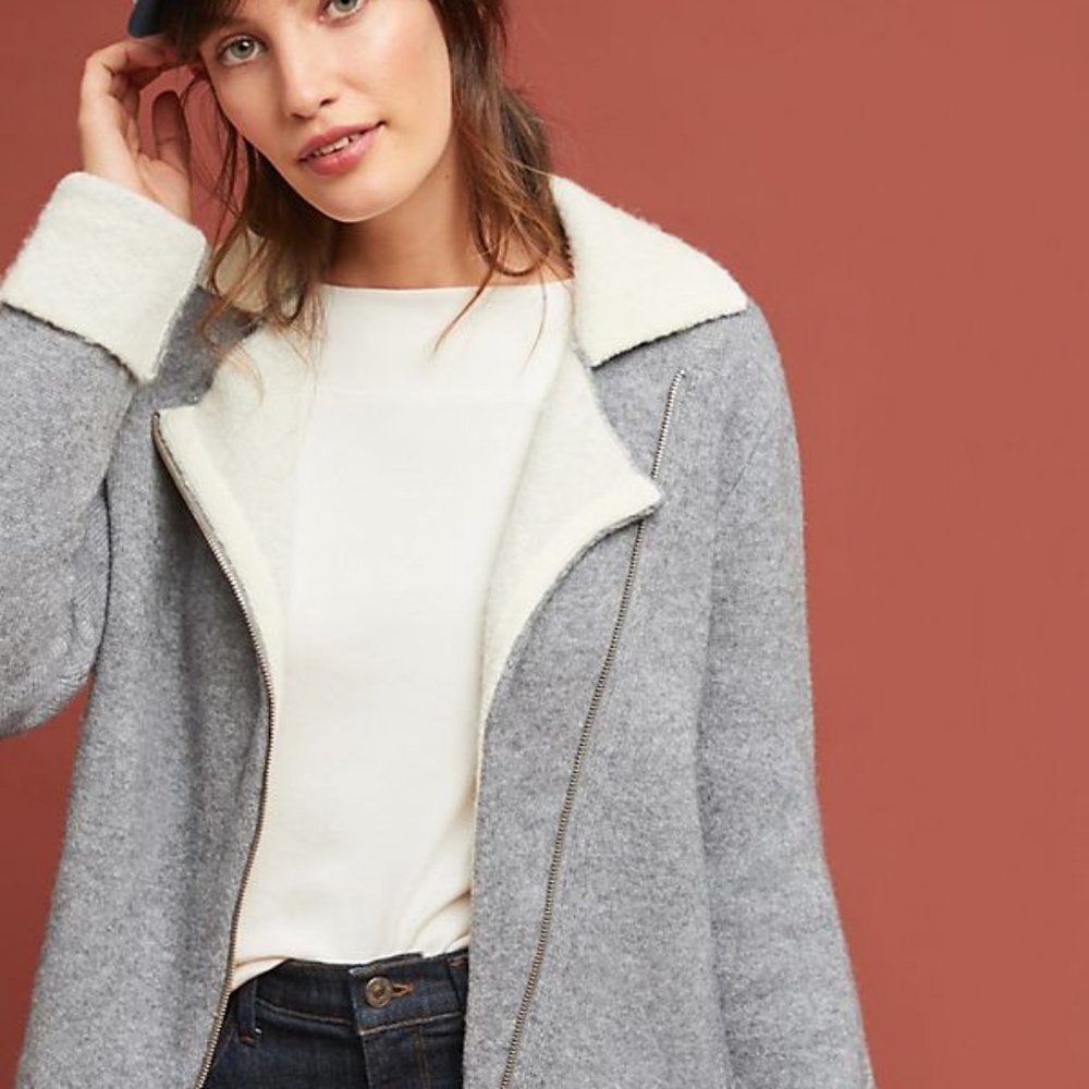 Anthropologie Cherohala Moto Sweater Jacket